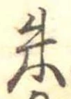 朱の位置
