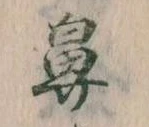 鼻の位置